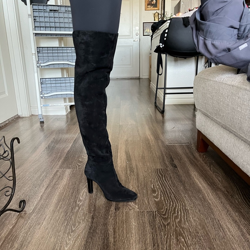 Saint Laurent black suede boots - Picture 5 of 7